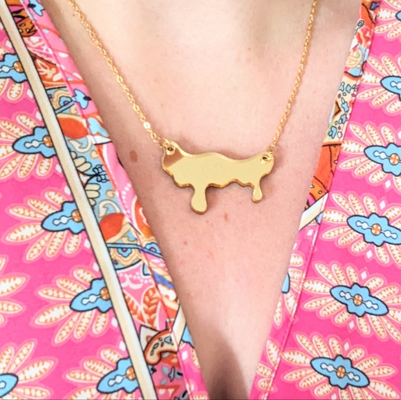 Mirror Drip Necklace + Matching Studs | Hypoallergenic - Picture 7 of 17